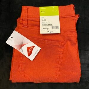 George Womans size 8 capri Orange pants